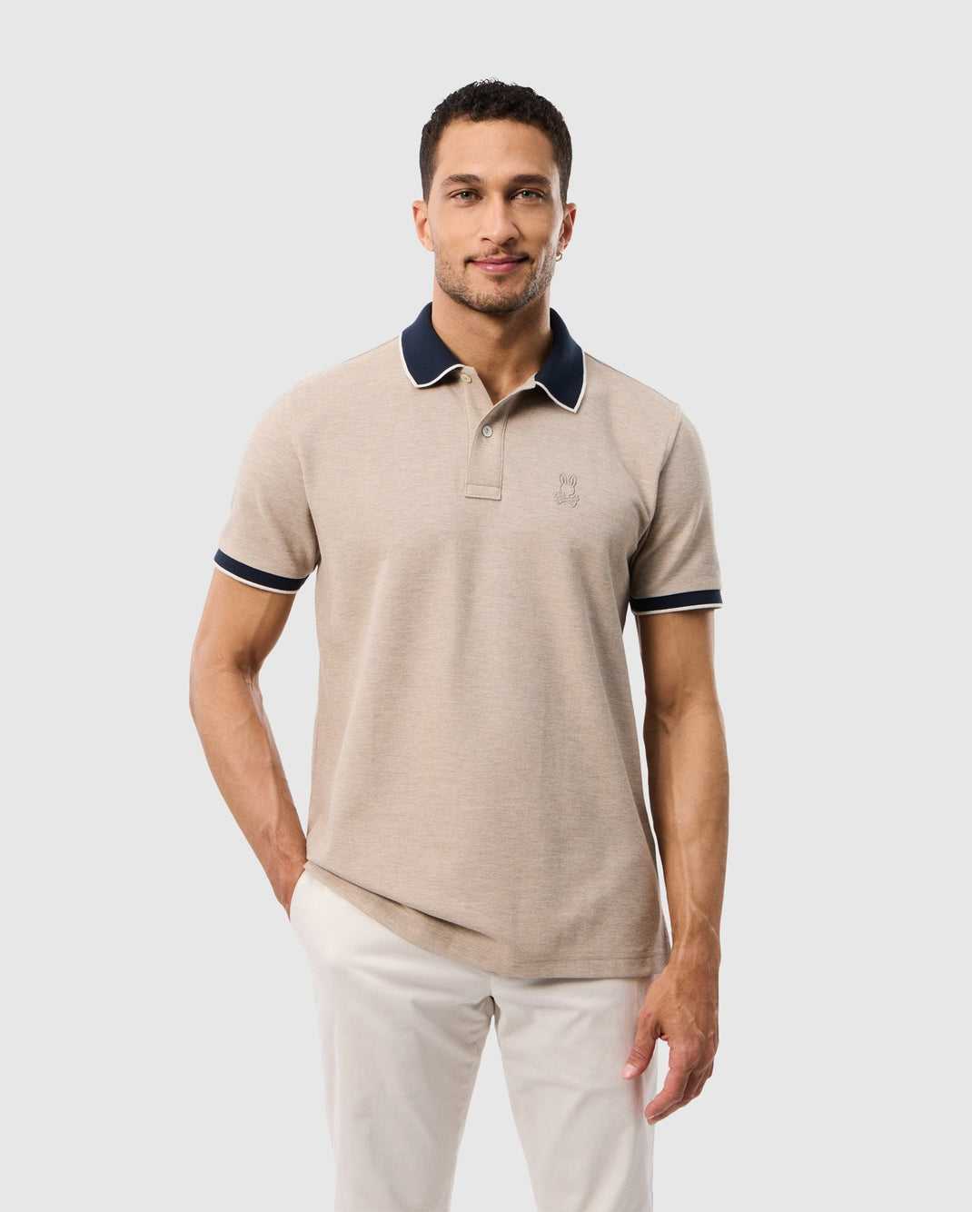 Polos Psycho Bunny Windcrest Pique Polo Shirt Marron Homme | HGY-77560829